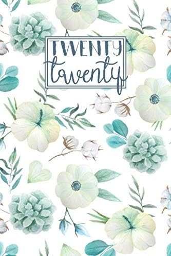 2020: Diary A5 Week to View on 2 Pages | Horizontal Weekly Planner Journal | White & Green Flowers & Succulents Pattern (2020 Weekly Diaries)
