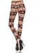 The Clothing Shop Women's Holiday Fair Isle Nordic Reindeer Fur Lined Leggings (One Size)