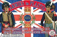 Napoleonic Wars Waterloo 1815 King's German Legion Horse Artillery Crew (5) w/Cannon 1/32 Armies in Plastic