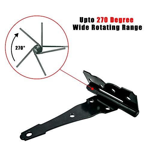 HLMOptimo 5 inch Strap Hinges Shed Door Hinges Heavy Duty TStrap Hinges Shed Hinges for Wooden