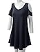 URBANCLEO Womens Off The Shoulder Elong Tunic Top Mini T-Shirt Dress Navy, 2XL