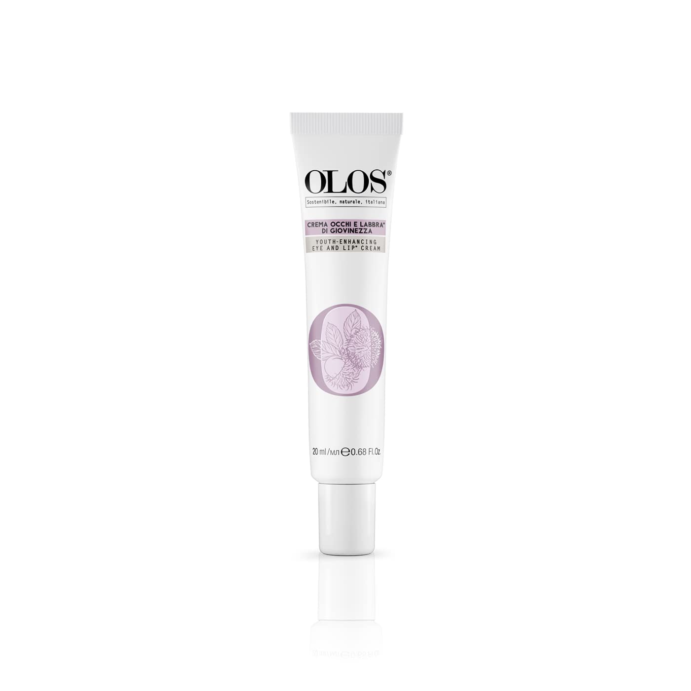 Olos Youth Enhancing Eye Cream and Lip Cream, 0.68 oz - Anti-Aging Under Eye Cream with Arugula, Phytic Acid - Fights Wrinkles, Dark Circles, Eyebags