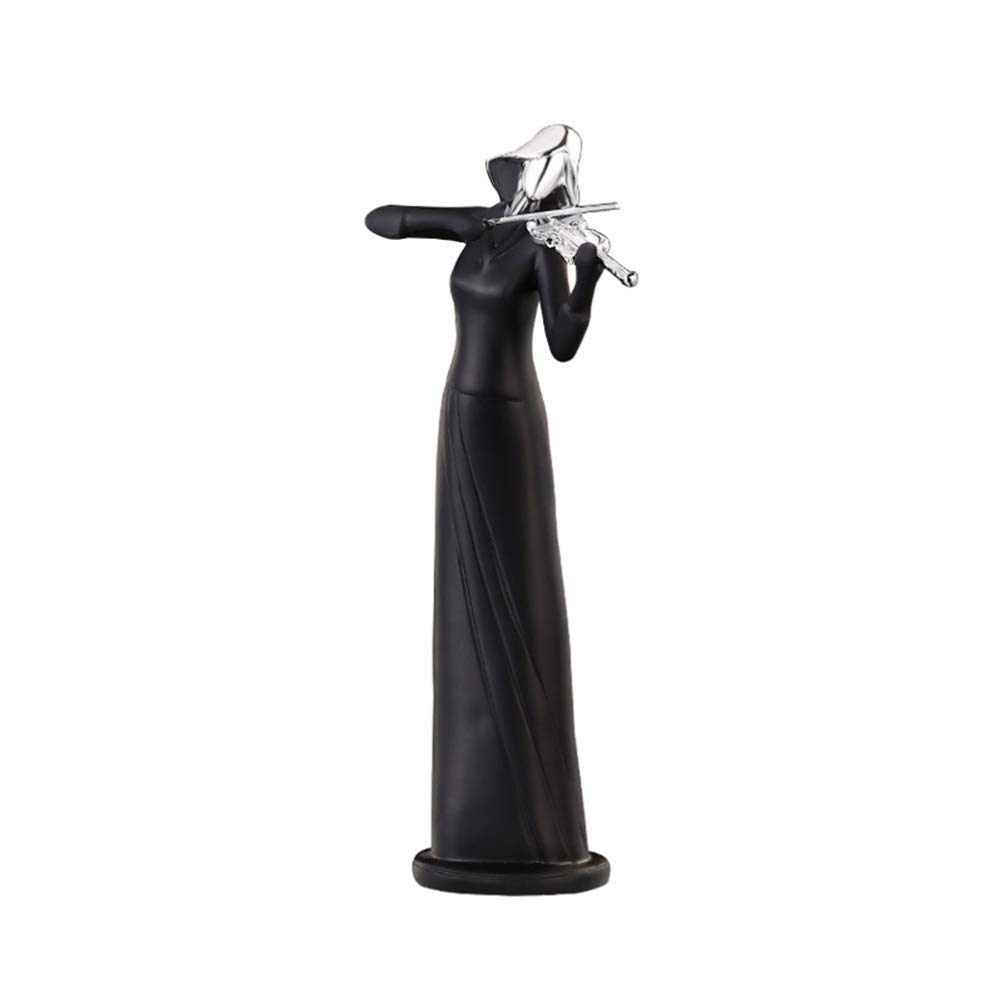 Healifty Household Decor Musical Character Ornament Resin Modern Sculpture Musical Figurine Collectible Abstract Statue Desktop Ornament (Violin) House Ornaments