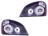 Freightliner Cascadia Truck 2008 - 2016 Black Housing Head Light Lamp Set
