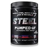 Steel Supplements Pumped-AF Pre Workout Powder Energy Drink High Intensity 30 Servings (Blitz Berry)