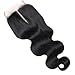 Lanyi 12 inch Brazilian Body Wave Lace Closure Middle Part Virgin Human Hair Closure Natural Black 1b 130% Density 4x4 Lace