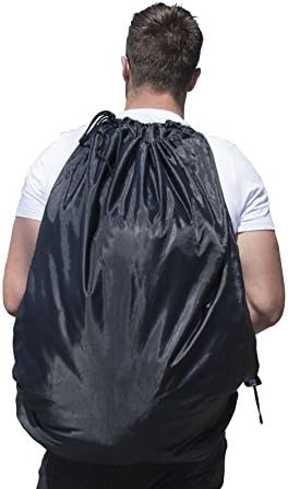 Laundry Backpack Strong Durable Shoulder Straps Washing Bag for Dorm Room College City Laundromat, 24 X 30 (BLACK)