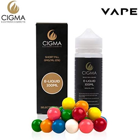 CIGMA Bubble Gum 100ml E-Liquid 0mg New Short Fill Bottles Premium Quality Formula with Only High-Grade Ingredients Made for Electronic Cigarette and E Shisha Eliquid