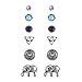 Zealmer Women'S Girl's Assorted Multiple Stud Earring 6 Pair Pack Sets With Card Vintage