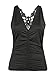 Choies Women's Black Deep V Neck Ruched Strappy Lace Back Lace Tight Vest