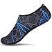 JustOneStyle NBERA Barefoot Flexible Water Skin Shoes Aqua Socks for Beach Swim Surf Yoga Exercise (5.L (US W:6.5~7.5 M:6~6.5), Blue Black)