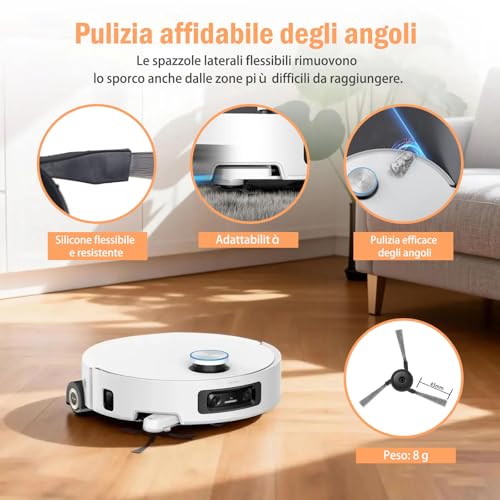 Accessori Aqua10 Ultra per Dreame Aqua10 Ultra Roller/Robot aspirapolvere completo, 20 pezzi, 2 spazzole principali, 2 panni rotanti per mop, 4 filtri HEPA, 4 spazzole laterali, 6 sacchetti per la