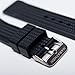 Marathon Watch 22mm Vulcanized Rubber Textured Watch Band/Strap - Made in Italy - WW005015 (Black)