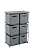 Homebi 6-Drawer Storage Chest Shelf Unit Storage Cabinet Multi-Bin Organizer with Removable Non-Woven Fabric Bins in Grey,25
