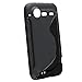 eForCity® TPU Rubber Skin Case Compatible with HTC Droid Incredible 2 / Incredible S, Frost Black S Shape
