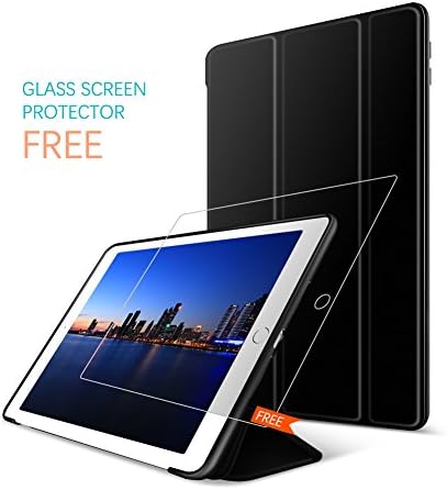 New iPad 2017 iPad 9.7 Inch Case,Ultra Slim Lightweight Smart Case Trifold Cover Stand with Flexible Soft TPU Back Cover for iPad Apple New iPad 9.7-inch [Auto Sleep/Wake] - Black