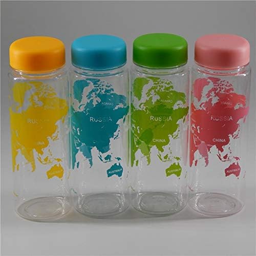 LINAE Water Bottles - Portable Plastic Bottle Water Bottle accompanying map of The World Series Bottle 500ml Lemon Juice Sports Water Bottle 1 PCs