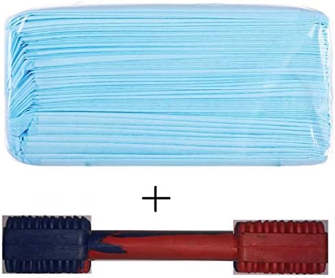 Pawstively Pet Care Super Absorbent Puppy Training Pads (50 * 50) cm 14Pcs Potty Pads with Rubber Chew Toy for Your Puppy
