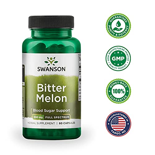 Swanson Full Spectrum Bitter Melon (Momordica) Blood Glucose Support 500 Milligrams 60 Capsules