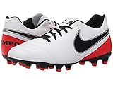 Nike Womens Tiempo Rio III FG Soccer Cleat (White/Bright Crimson/Black)