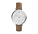 Fossil Women's 36mm Silvertone Jacqueline Brown Leather Strap Watch