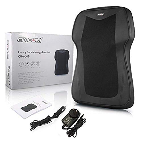 CINCOM Full Back Massager Shiatsu Massage Chair Cushion with Heat for Back Leg Foot Muscle Relaxation and Pain Relief - Home Office and Car Use