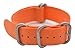 ArtStyle Watch Band with Colorful Nylon Material Strap and Heavy Duty Brushed Buckle (Orange, 20mm)