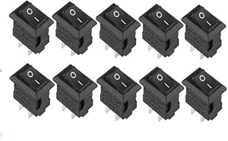 PGSA2Z 2 Pin ON/Off I/O SPST Snap in Mini Rocker Switch (Pack of 10)