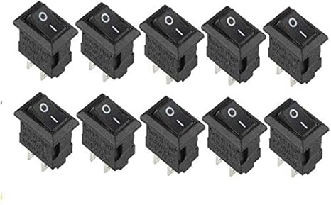 PGSA2Z 2 Pin ON/Off I/O SPST Snap in Mini Rocker Switch (Pack of 10)