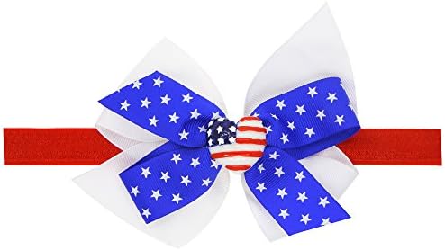 Patriotic 4th of July USA Flag Baby Girls Headband USA Flag Pattern Soft and Stretchy