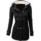 Orangeskycn Autumn And Winter Jacket Fashion Women Windbreaker Outwear Warm Wool Slim Long Coat Jacket Trench (M, Black)