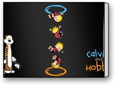 PrettyLee Custom Modern Wall Art Home Decor Canvas Prints Calvin And Hobbes Portal Crossover 16 X 12 Inch