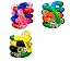 Tangle Jr. Brain Tools Textured Sensory Fidget Toy, 3 Pack, Green Yellow Black, Blue Orange Green, Red Pink Blue