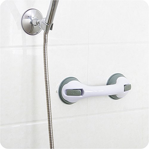 LUCKSTAR Grab Bar - Suction Shower Handle & Bathroom Balance Bar - Safety Hand Rail Support for Hotel / Motel / Home (Grey)
