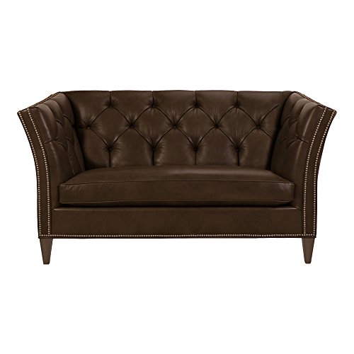 Ethan Allen Shelton Leather Sofa, Quick Ship, 58" Loveseat, 