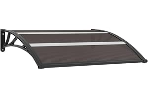 'vidaXL Door Canopy Black, Durable Polycarbonate and ABS Construction, Suitable for Doors and Windows, Residential and Commercial Use, 47.2" x 31.5"