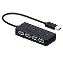 Sabrent 4-Port USB 3.0 Hub with Individual Power Switches and LEDs (HB-UM43)