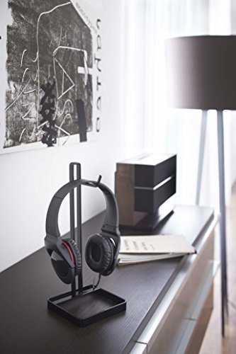 YAMAZAKI home Bautes Square Headphone Stand, Black - Thumbnail 2