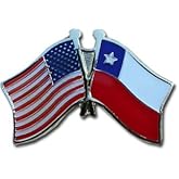 USA and Chile Flag Die-struck Metal Friendship Lapel Pin with Butterfly Clasp Closure