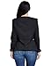 LookbookStore Women’s Plus Size Black Draped Business Casual Zip Blazer Jacket
