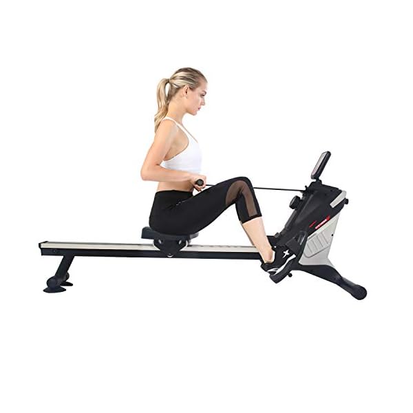 ISE-SY-1750-SY-1750-Magnetic-Rowing-Machine-with-8-Levels-of-the-Computer-Slide-Black-and-Red-145-x-46-x-20-cm ISE SY-1750 Rowing Machine with Magnetic Braking System, 8 Resistance Levels, Aluminium Slide, LCD Screen, Silent