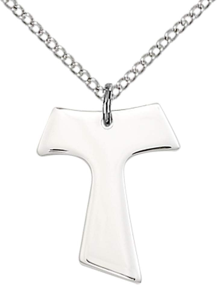 Jewels Obsession Tau Cross Pendant | Sterling Silver Tau Cross Pendant - 18" Chain - Made In USA