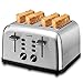 Toaster 4 Slice, Geek Chef Extra Wide Slots Stainless Steel Four Slice Toaster, Bagel/Defrost/Cancel Function 6 Browning Settings Auto Pop-up Removable Crumb Tray (4-slice)
