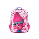 Trolls backpack school bag poppy by heys - dreamworks, for girls, 16 inch with adjustable back straps pink