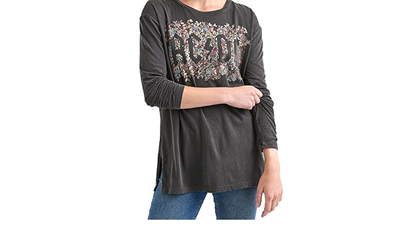 Faded Black Long Sleeve AC/DC Tee 