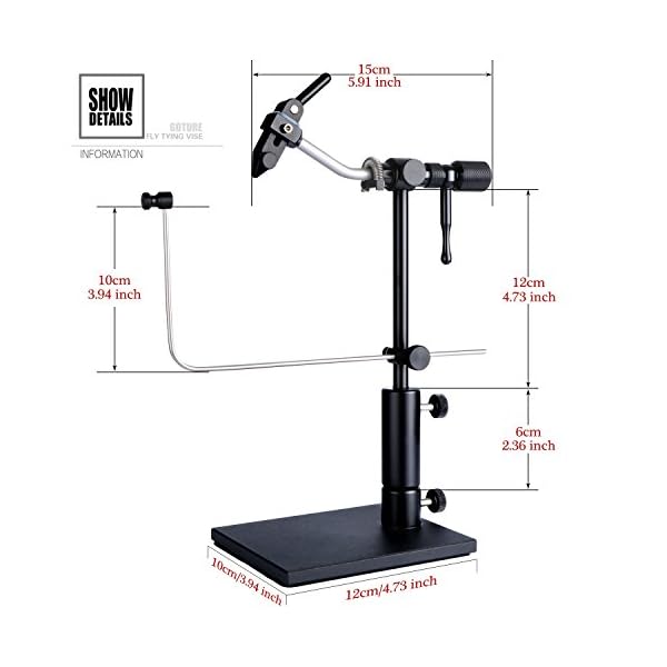 Goture-Rotary-Fly-Tying-Vise-with-Heavy-Pedestal-Base-for-Fly-Fishing-Bait-DIY-with-Case-for-Travel