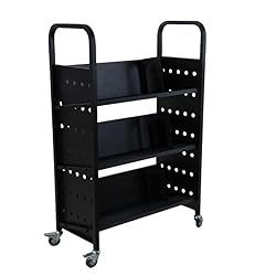 Library Book Cart, 3-Layer V-Shaped Single Sided