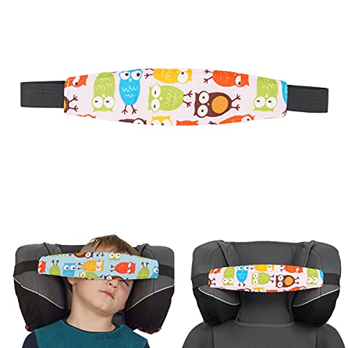 Supporti Nanna per Seggiolino Auto Bambini, Design Carino per Bimbo, Confezione da 1 x Cuscini Poggia Testa A Fascia Regolabili per Seggiolino per Bambini o Passeggino, Accessorio per Dormire in Auto
