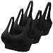Mirity Padded Sports Bras For Women Freedom Seamless Racerback Spanx Yoga Bra Pack of 3, 3 Black, X-Large