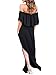 Aifer Women Off The Shoulder Ruffle Long Dress Side Split Beach Maxi Dresses